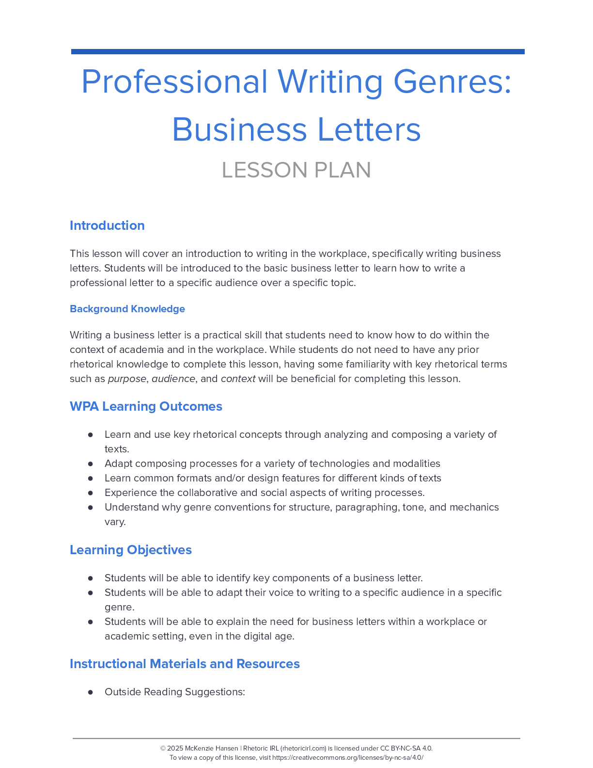 The Business Letter thumbnail