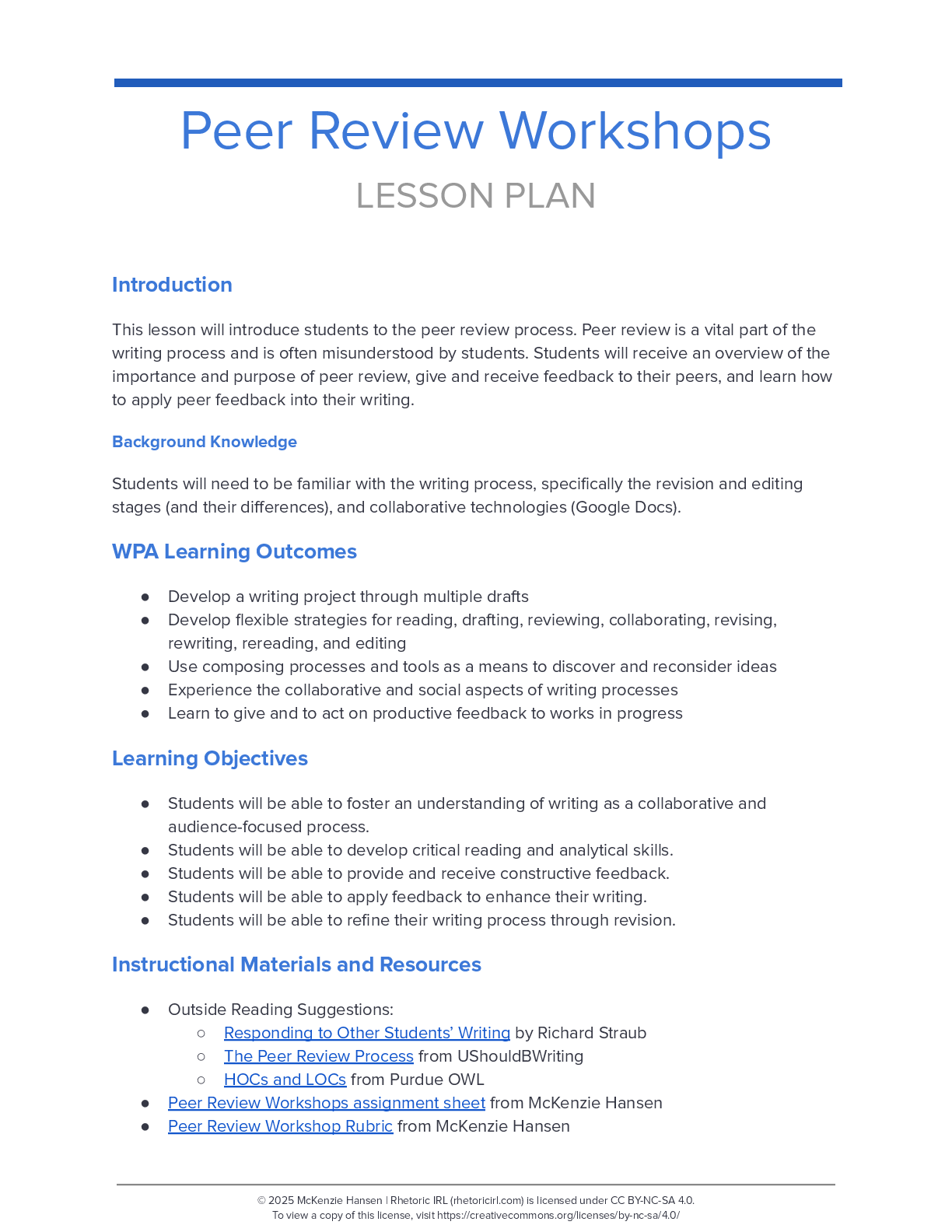 Peer Review Workshops thumbnail