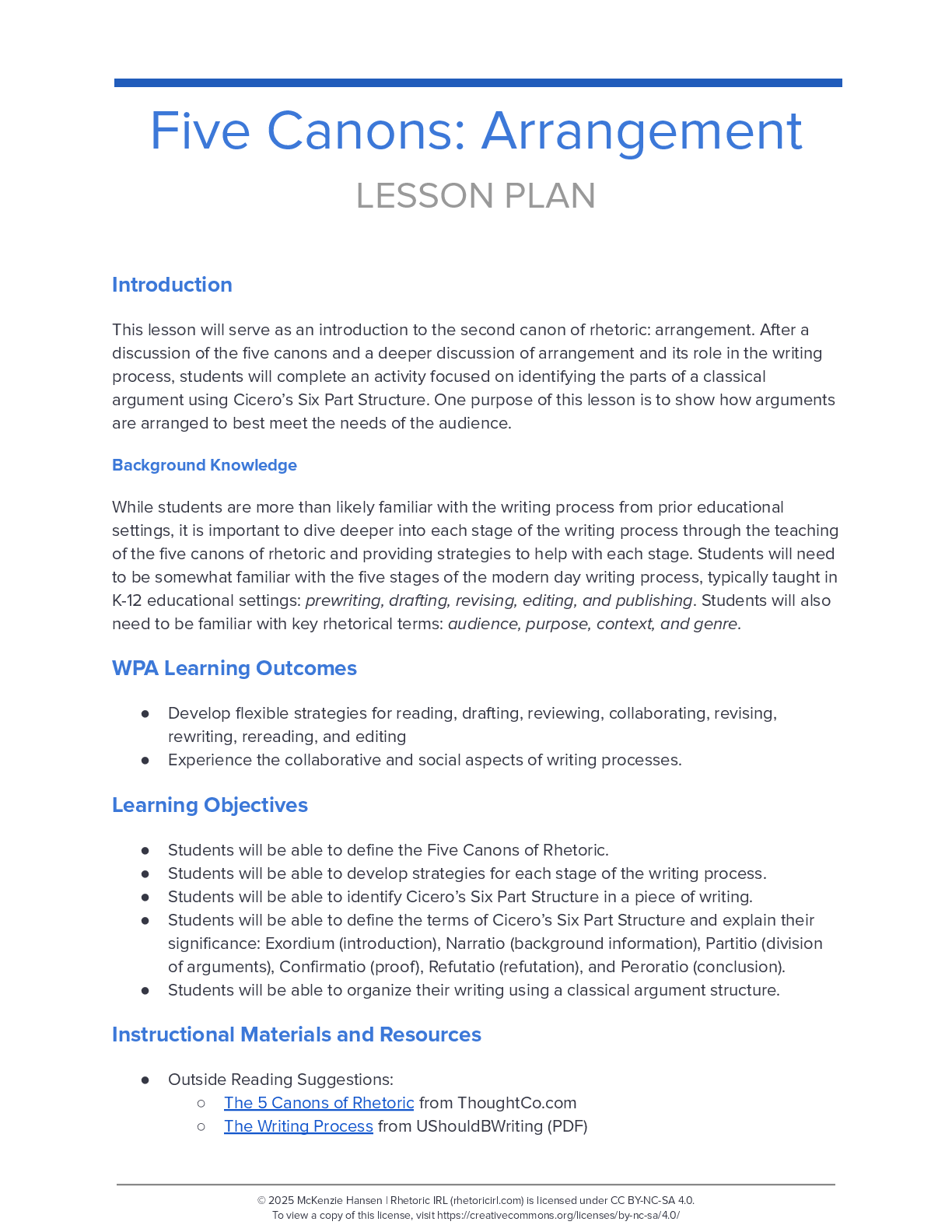 Five Canons: Arrangement thumbnail