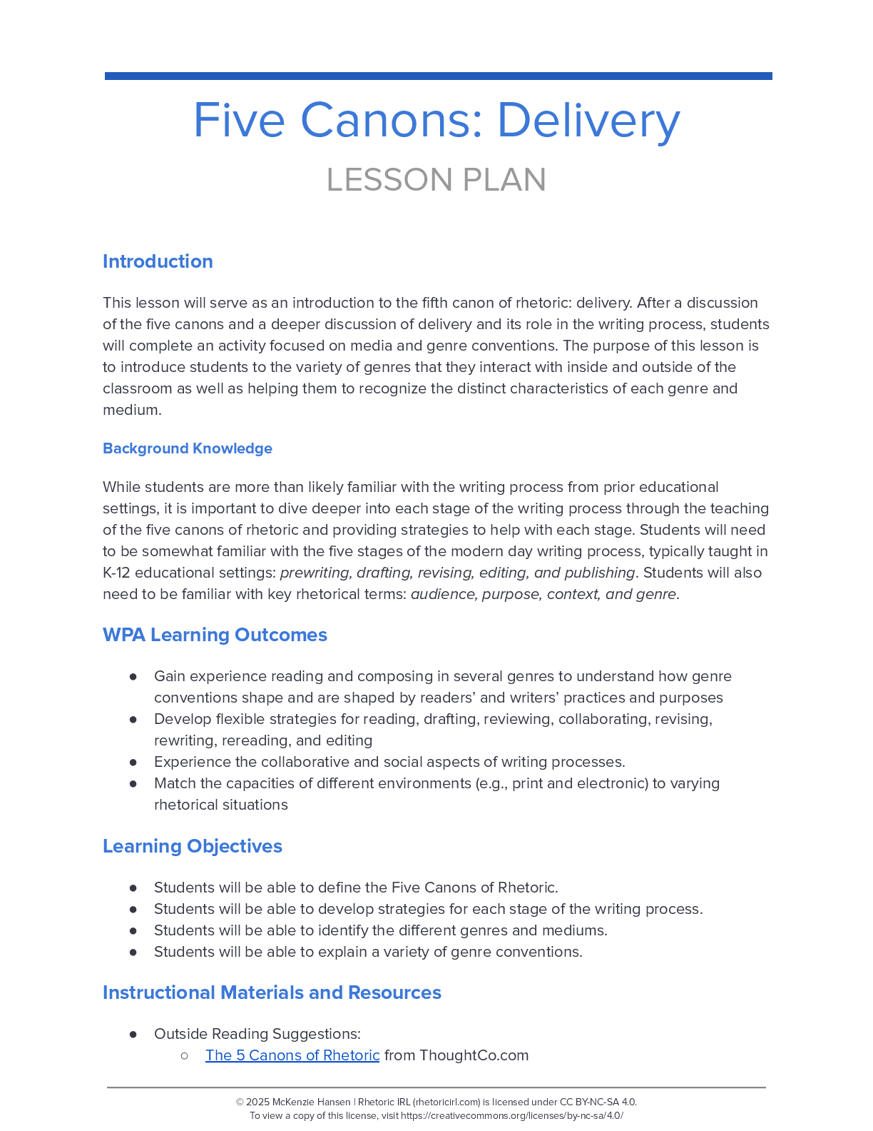 Five Canons: Delivery thumbnail