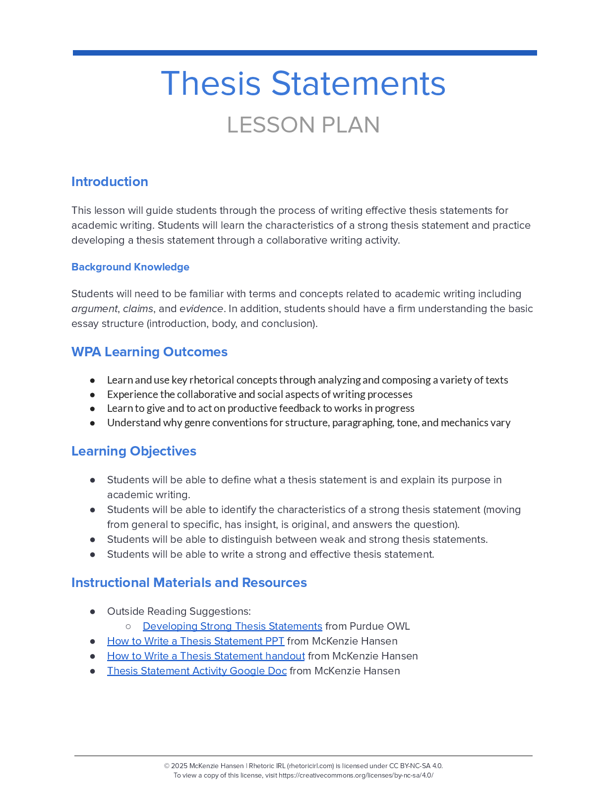 Thesis Statements thumbnail