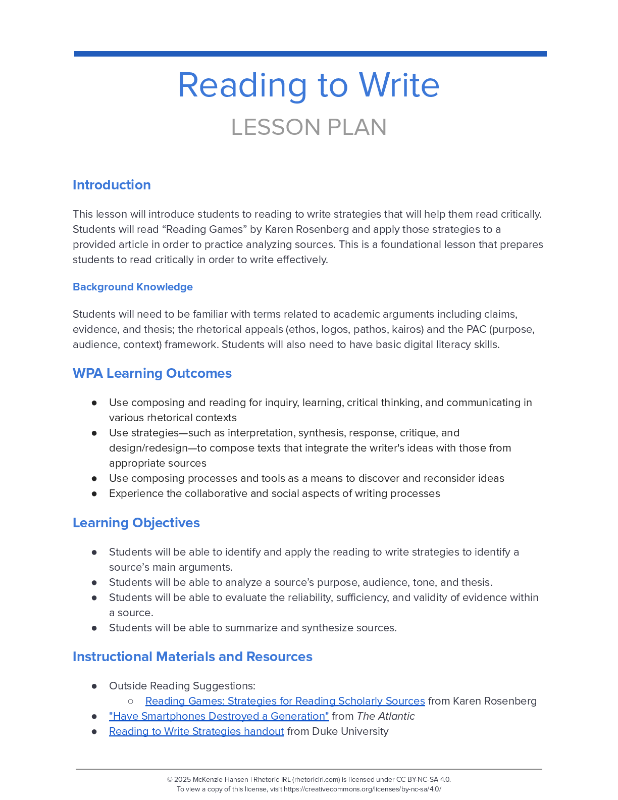 Reading to Write thumbnail